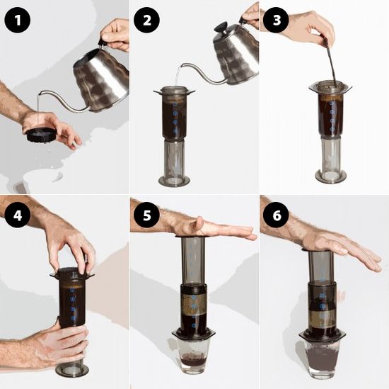 AeroPress coffee making with inverted method