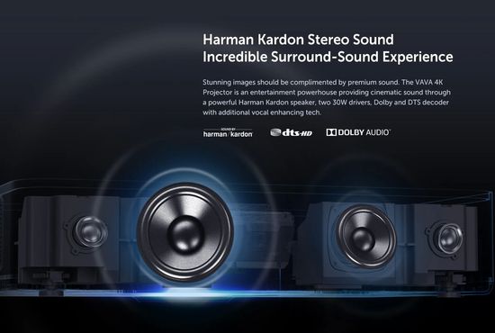 VAVA 4K projector Harman Kardon Sound Bar