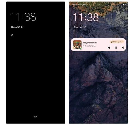 Android 12 lockscreen with notifications