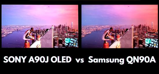 OLED vs miniLED QLED contrast