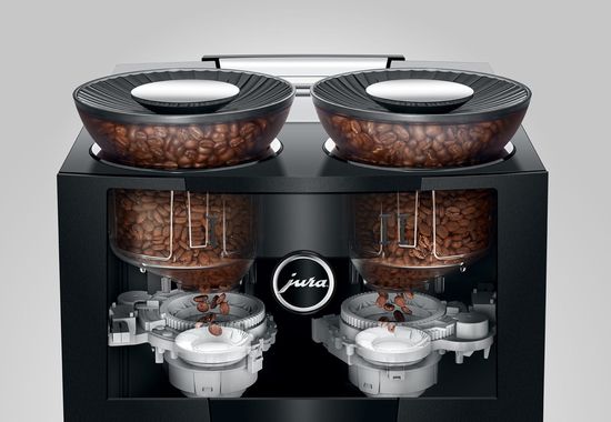 Jura Giga 10 grinders and bean hoppers