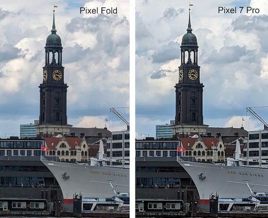 Pixel Fold vs Pixel 7 Pro camera