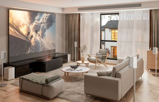 UST projector in living room